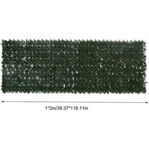 1*3M Kunstmatige Ivy Leaf Hedge Screening Groen Blad Privacy Hek Milieubescherming Geurloos Natuurlijke Zonder Fading