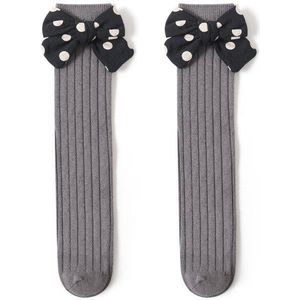 Lente Kids Meisjes Kousen Grote Boog Knie Hoge Lange Kous Kant Kleding Accessoires Baby Sokken