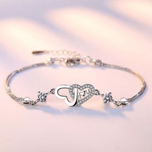 Nehzy S925 Stempel Zilver Sieraden Mode Vrouw Hartvormige Paars Zirconia Eenvoudige Armband Lengte 20cm