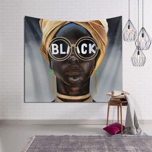 Afro Vrouw Zwarte Zonnebril Afro-amerikaanse Decoratief Tapijt