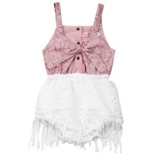 Zomer Pasgeboren Baby Meisjes Kleding Kant Kwastje Romper Kwastje Jumpsuit Outfits Baby Kleding