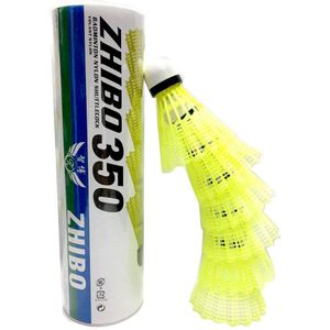 6 Stuks Badminton Duurzaam Nylon Veer Training Badminton Sport Shuttle Wit/Geel