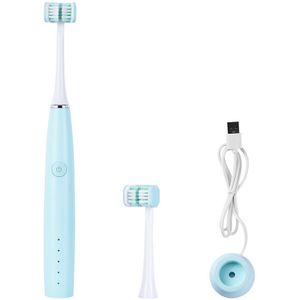 Usb Oplaadbare Elektrische Sonische Tandenborstel 3D Side Opzetborstels 4 Modi IPX7 Waterdichte Roze Blauw Wit 2 Minuut Timer 30S Herinneren