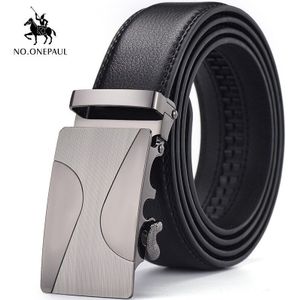 Mannen Riem Automatische Gesp Metalen Glad Oppervlak Mannen Zwarte Riem 3.5 Cm Breed Zakelijke Mode riem