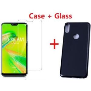 Voor Samsung Galaxy A21 Case + Gehard Glas Transparant Soft Gel Skin Clear Samsung Galaxy A21s Silicon Cover