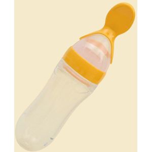 Veiligheid Babyvoeding Fles met Lepel Feeder Voedsel Rijst Melk Voeden Siliconen Zuigeling Granen Fles 90ML