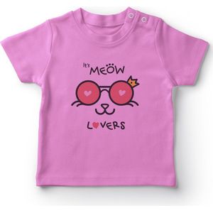 Angemiel Baby Miauwde In Liefde Katten Meisjes Baby T-shirt Roze