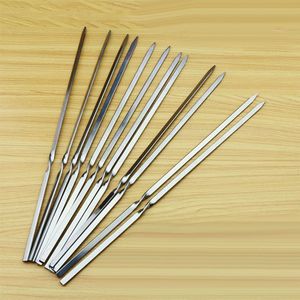 20 Stuks Spiesjes Herbruikbare Platte Roestvrijstalen Barbecue Spiesjes Bbq Naald Stick Voor Outdoor Camping Picknick Gereedschap Koken Gereedschap