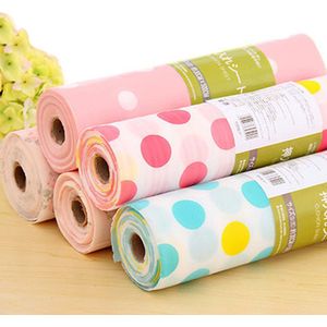 5 Rolls/Set Niet-klevende Plank Papier Mooie Dot Patroon Lade Opslag Liner Voor Lade Tafel Keuken Kasten pantry