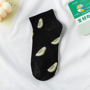 Mode Vrouwen Sokken Katoen Kleur Groene Avocado Fruit Harajuku Dames Grappig Gelukkig Zachte Leuke Japanse Casual Meisjes Korte Sokken