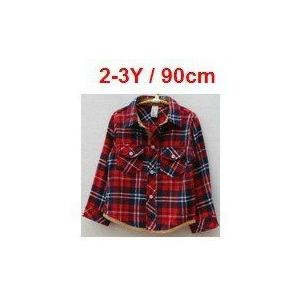 -retail classic kids rode plaid shirt w mode bruin corduroy patch op mouw, kids dunne jas (MOQ: 1 pc)