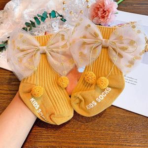 Producten Herfst En Winter Kinderen Sokken Ins Koreaanse Versie Van De Grote Boog Meisje Tube Sokken Baby Gebreide katoenen Sokken