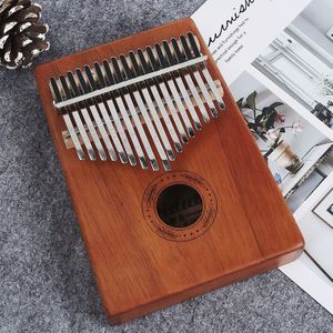 17 Toetsen Kalimba Duim Piano Hout Mahonie Body Muziekinstrumenten Met Leren Boek Tuning Hamer Kalimba Piano