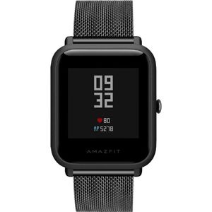 20Mm Drukknoop Milanese Metalen Horloge Band Voor Xiaomi Huami Amazfit Bip Rvs Polsbandje Accessoires Gratis Tool Pins