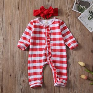 Pasgeboren Baby Baby Boy Meisje Kerst Romper Gestreepte Pyjama Kleding Outfit Nachtkleding