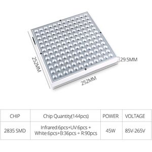 75 144 LEDs Kweeklampen Volledige Spectrum 25 w 45 w 85-265 v 380-780nm UV IR LED Lamp LED Diode Phyto Lamp Voor Planten Zaden Bloemen