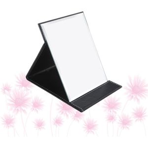 Make-Up Spiegel Opvouwbare Spiegel Minimalistische Kijken Glas Mode Cosmetische Spiegel Size Zwart