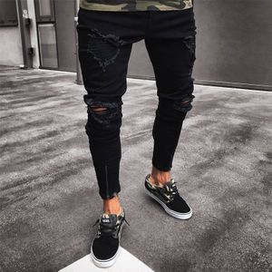 Stylish Men's Ripped Skinny Jeans Destroyed Frayed Slim Fit Denim Pants Trousers Plus Size S M L XL 2XL