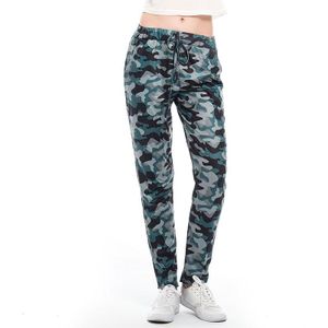 Vrouwen Camouflage Skateboarden Broek Lady Casual Losse Elastische Hoge Taille Lace-Up Broek Voor Femme