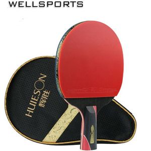 Huieson 2Pcs Upgraded 5 Star Tafeltennis Racket Carbon Lichtgewicht Krachtige Ping Pong Bat & Ballen Set Draagbare sport 8