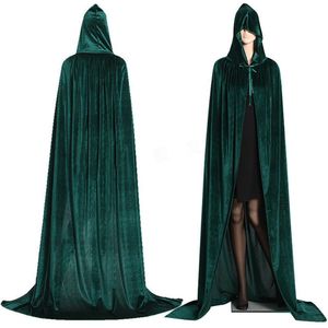 Halloween Hooded Fluwelen Mantel Robe Middeleeuwse Hekserij Cape Robe Kostuum Unisex