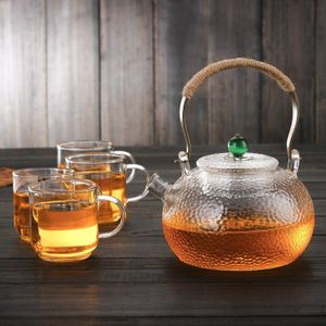 Hittebestendige Glas Flower Tea Pot, praktische Fles Bloem Theekopje Glas Theepot Met Zetgroep Thee Blad Kruiden Koffie