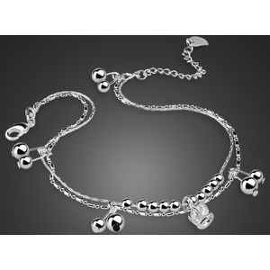 100% 925 Sterling Zilveren Kroon Hanger Been Armbanden Voor Vrouwen Voet Ankletjewelry Voeten Keten Vriendschap Zomer