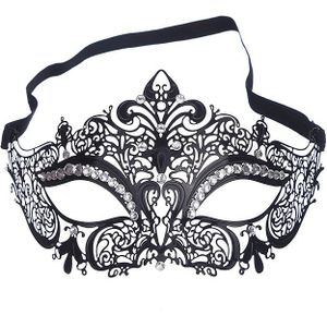 Metalen Filigraan Venetiaanse Mooie Luxe Masquerade Masker Mardi Gras Party Sexy Oogmasker Macka Met Strass
