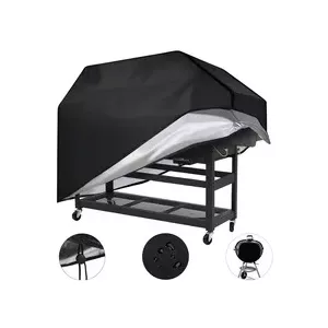 Waterdichte ronde terrasmeubelhoezen voor buiten, 158 x 70 cm, grote tafel- en stoelhoezen, winddicht, sneeuwbestendig, Oxford-stof, stofdichte bescherming voor tuinmeubelen