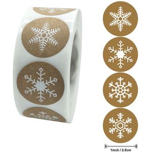 500Pcs Ronde Etiketten Handgemaakte Kraftpapier Verpakking Sticker Voor Snoep Dragee Zak Geschenkdoos Verpakking Zak Kerst Sticker