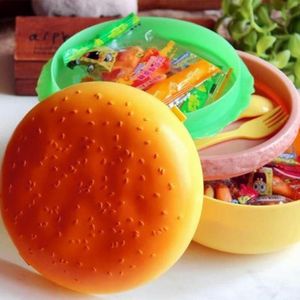 Burger Hamburger Vorm Ronde Lunch Boxs Voor Kids Voedsel Containers Japanse Bento Sushi Set Lunchbox Gezonde Plastic Voedsel Doos