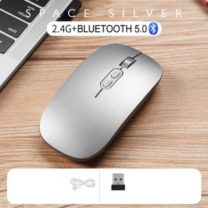 Bluetooth Draadloze Muis Slanke Dual Mode (Bluetooth 5.0 En 2.4G Draadloze) oplaadbare Draadloze Muis Met 3 Verstelbare Dpi