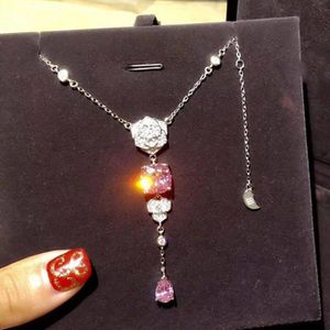 Pure 925 Sterling Zilveren Sieraden Set Voor Vrouwen Roze Rood Stone Party Rose Sieraden Set Ketting Ring oorbellen Set