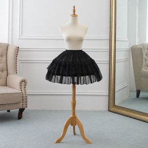 Kant Korte Crinoline Zachte Sluier Been Lolita Crinoline Pettiskirt Cosplay Trouwjurk Zwart En Wit Kant Garen Ondersteuning