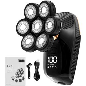 Scheerapparaat Voor Mannen 7D Onafhankelijk 7 Cutter Drijvende Hoofd Waterdichte Elektrische Scheermes Multifunctionele Usb Charge Trimmer Voor Mannen