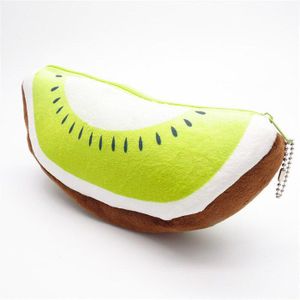 Leuke Kiwi Fluwelen Portemonnee Etui Pen Zakken Purse Pluche Pouch Opslag Briefpapier Vrouw Make Up Cosmetische Handtas