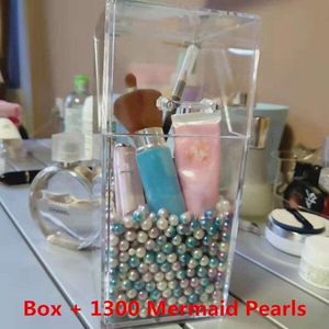 Acryl Make-Up Borstel Houder Met Stofdicht Deksel Hexagon Cosmetica Organizer Voor Wenkbrauwpotlood/Cosmetische Pen 300G Kralen Optionele