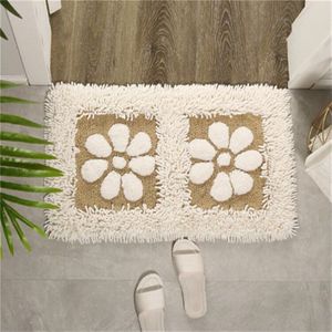 Chenille Anti-Slip Badkamer Tapijt Bloemblaadjes Patroon Hal Foyer Deurmat Thuis Decor Bad Tapijten Voor Keuken Zachte Slaapkamer Vloer matten