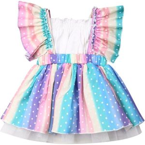 Zomer 0-24M Pasgeboren Kid Baby Meisje Kleding Ruche Tube Tops Tutu Rok Gestreepte Jurk Outfits Set