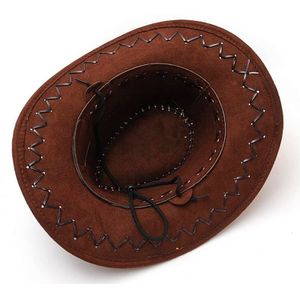 Koffie Cowboyhoed Suede Look Wild West Fancy Dress Mannen Dames Cowgirl Unisex Hoed