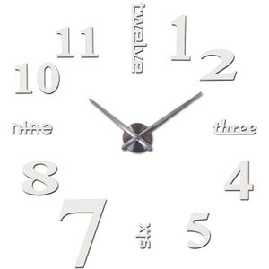 Quartz Klok Ronde Horloge 3d Real Grote Wandklok Woonkamer Decoreren
