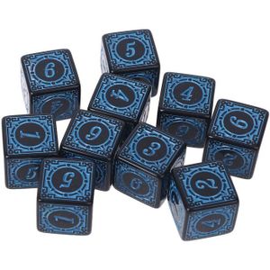 10Pcs D6 Polyhedrale Dobbelstenen Vierkante Randen Nummers 6 Zijdig Dices Kralen Tafel Board Rollenspel Game En brand