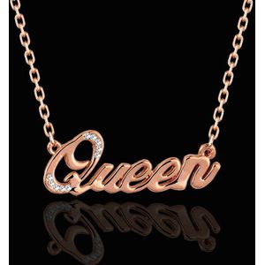 Leeker Koningin Brief Hanger Kettingen Voor Vrouwen Meisjes Rose Goud Zilver Choker Ketting Custom Sieraden 331 LK9