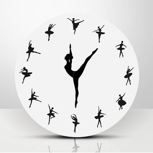 Korte Balletdanser Modern Wandklok Charmant Ballerina 3D Wandklok Baby Girl Nursery Decor Unieke Voor Ballerina