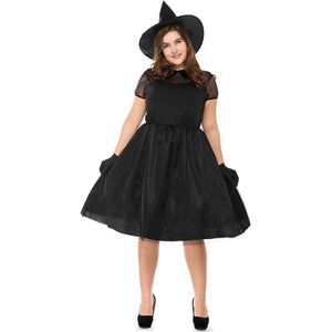 Plus Size Halloween Zwarte Heks Temperament Heks Nacht Ghost Game Halloween Spel Pak Jurk M-3XL