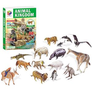 Drie-Dimensionale Kartonnen Building Model Set 3D Puzzel Vliegtuig Dier Dinosaurus Brandweerwagen Educatief Speelgoed Voor Kinderen Jigsaw