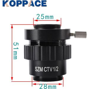 Koppace 1/2 Ctv Trinoculaire Stereo Microscoop C-Mount-Interface 25Mm Camera Interface Microscoop Camera Adapters