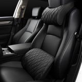 Memory Foam - Auto Hoofdsteun Kussen - Lederen - Geborduurd - Ondersteunt Sets - Rugkussen - Neksteun - Lumbale Kussens