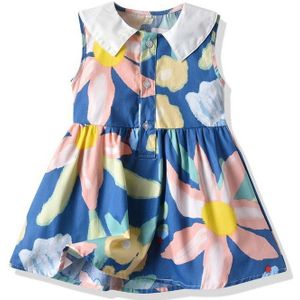 2022 Zomer Zus Broer Bijpassende Sets Blue Print Bodysuit + Overalls + Mouwloze Jurk Baby Boy Meisje Familie Kleding e1560