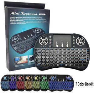 Universal Smart Afstandsbediening 2.4Ghz Draadloze Fly Air Mouse Touchpad Blacklight Mini Toetsenbord Voor Tv Box Mini I8